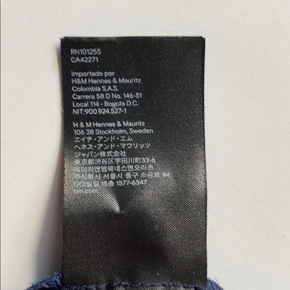 H&M Crushed Velvet Navy Blue Mini Dress - Picture 8 of 12